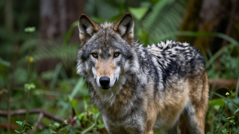 Retrato de lobo majestuoso en México
