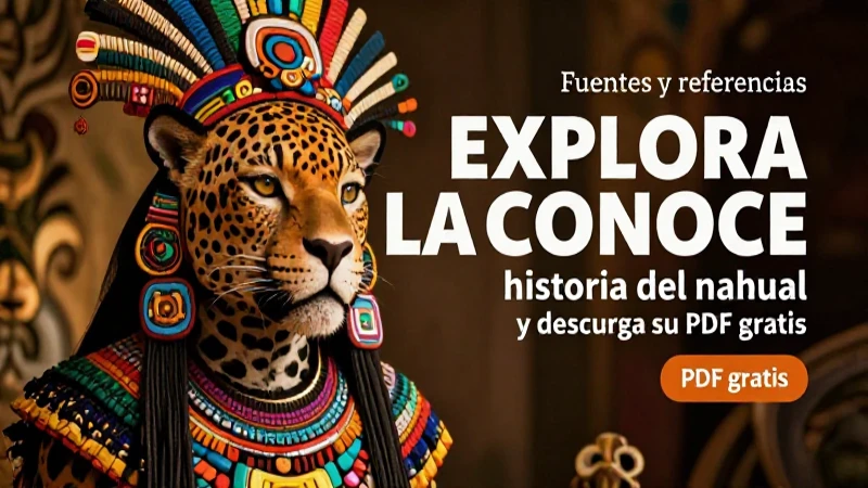 Explora la Conoce historia del nahual y descarga su PDF gratis 5 Nahual mesoamericano: ilustración cinemática e hiperrealista