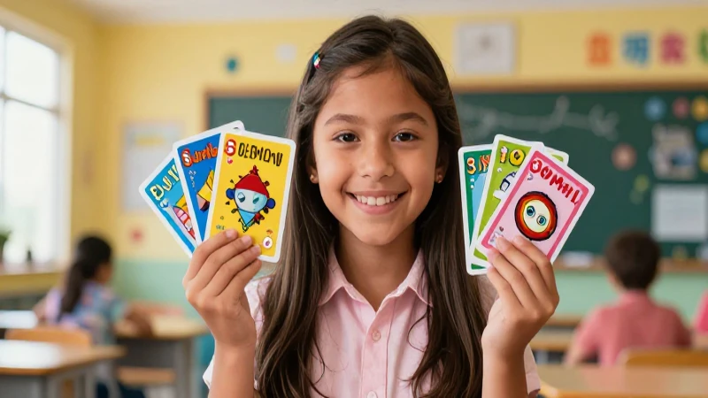 Juega al "Número Venenoso" y descubre desafíos 4 Niño mexicano sonriente con tarjetas coloridas
