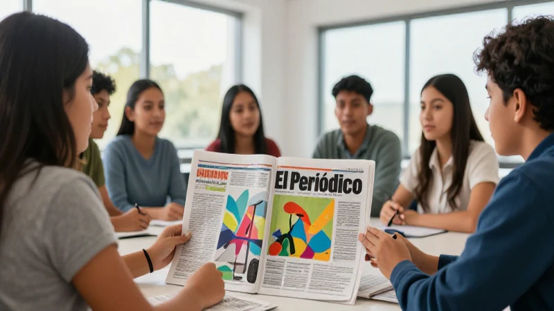 Estudiantes discuten el uso del periódico en la sociedad