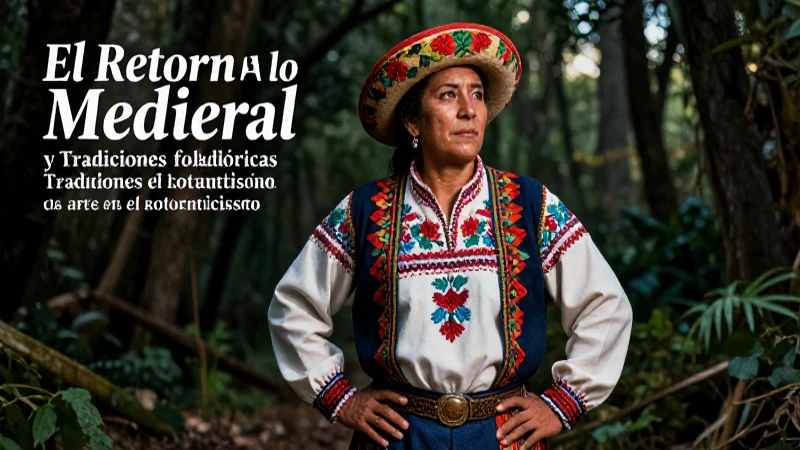 Arte romántico, folclore medieval vibrante mexicano
