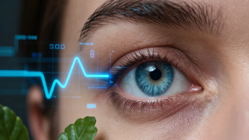 Ojo humano con datos digitales en revista de salud