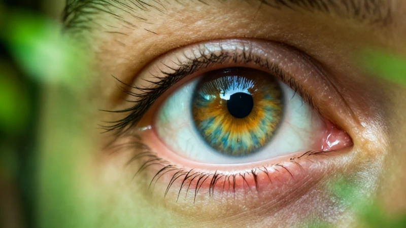 Ojo humano vibrante en naturaleza con estilo cinematográfico