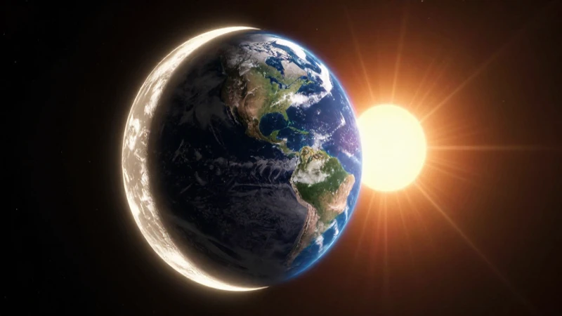 Tierra cósmica dramática con amanecer