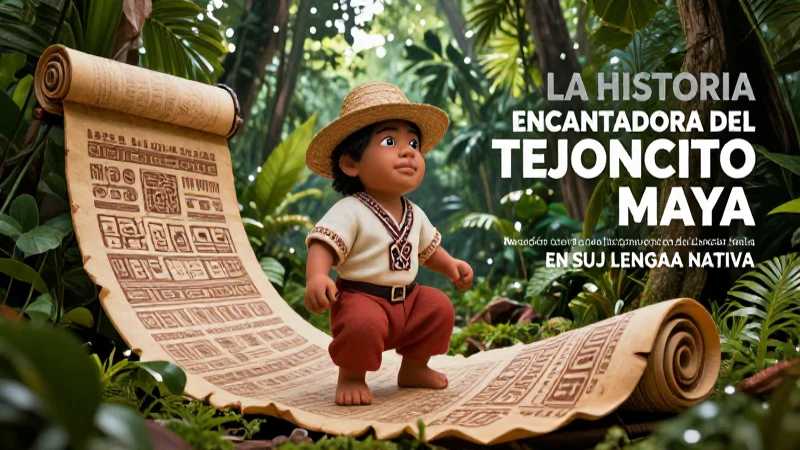 Conservación del lenguaje maya en ilustración atractiva