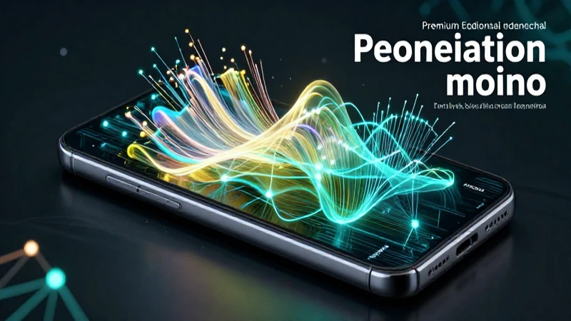 Smartphone futurista con conexión dinámica