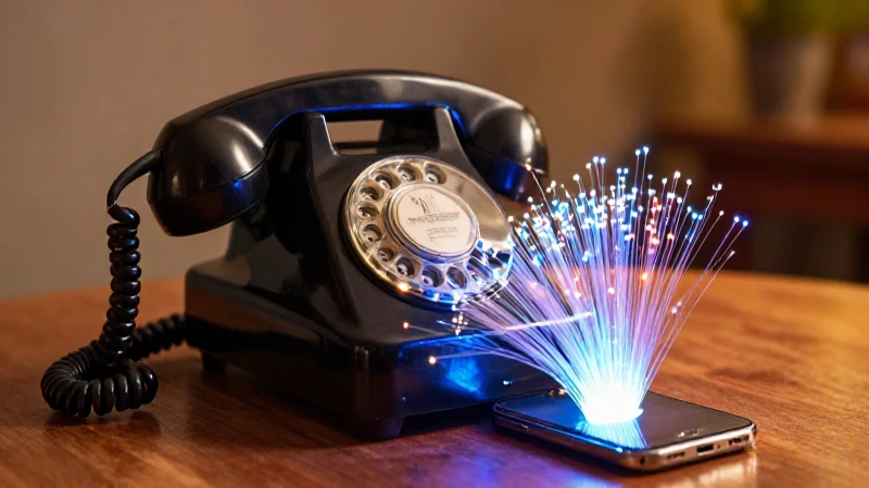 Teléfono vintage y redes digitales unen la conexión social