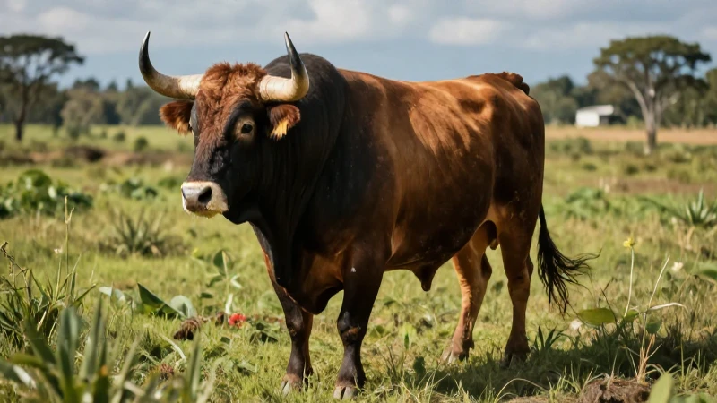 Vaca majestuosa en campo mexicano, arte educativo