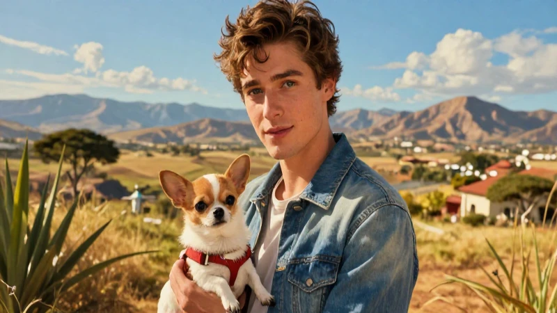 Joven charmoso con chihuahua en México