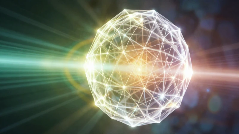 Ilustración dinámica de esfera energética con iluminación volumétrica