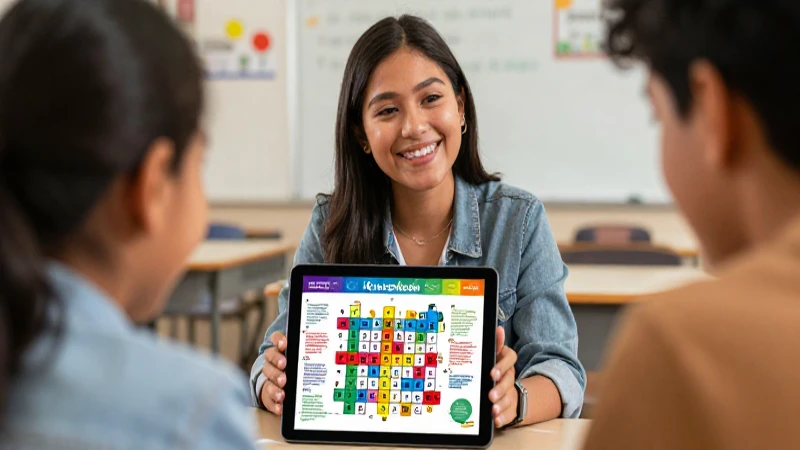 Elabora crucigramas educativos con Educaplay para maestros 7 Educadora mexicana y estudiante colaborando en tablet