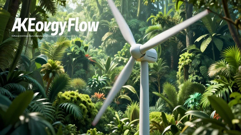 Turbina verde futurista con energía dinámica