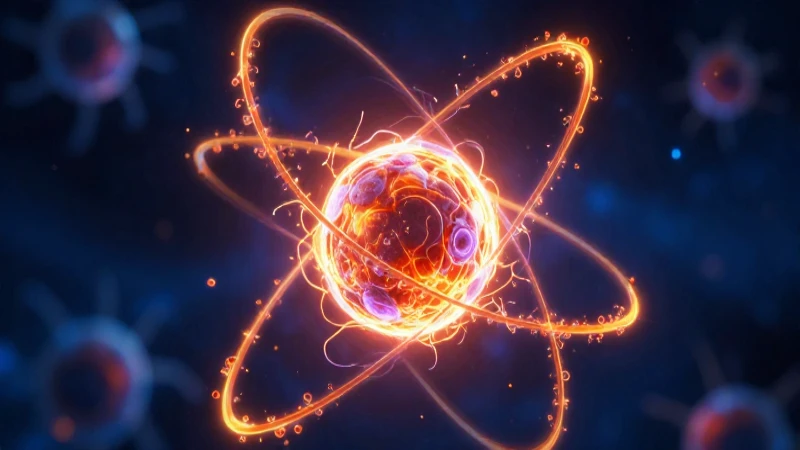 Electrones internos: claves para entender la química atómica 4 Electrón brillante orbita un núcleo atómico vibrante