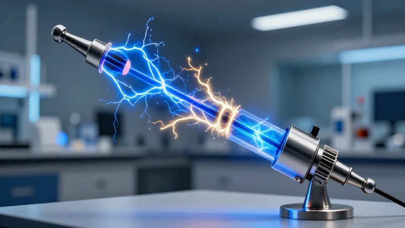 Electroscopio: Qué es, cómo funciona y su definición 5 Electroscope metálico con arcos azules dramáticos en laboratorio