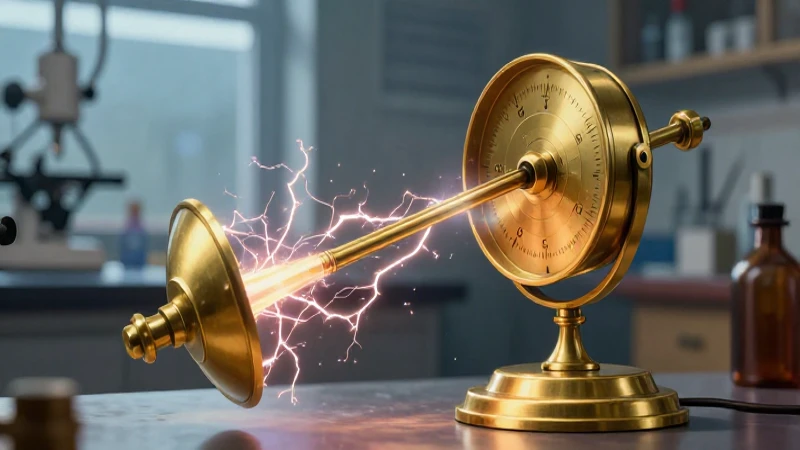 Electroscopio: Qué es, cómo funciona y su definición 3 Ilustración detallada de electroscopio antiguo con chispas