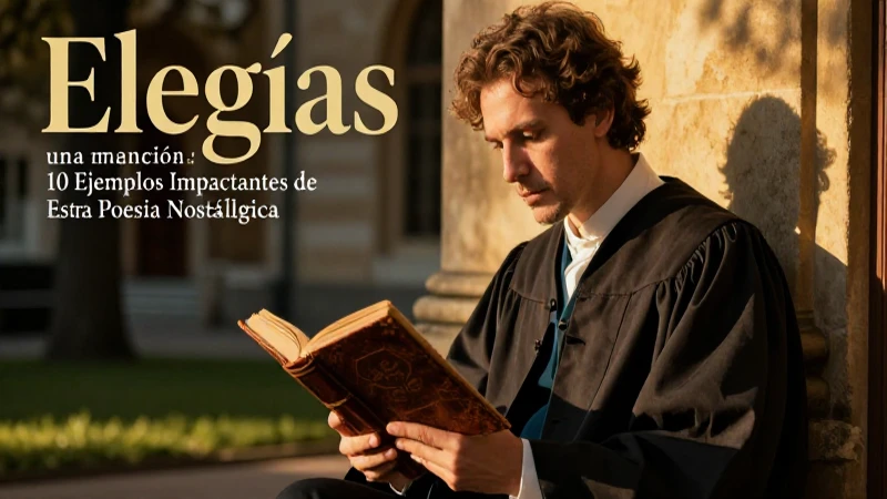 Intellectual melancólico lee poesía antigua en luz dorada