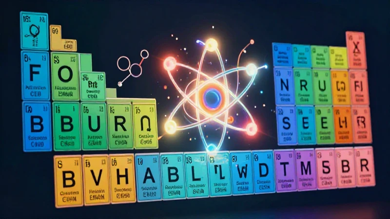 Tabla periódica futurista y dinámica en alta definición