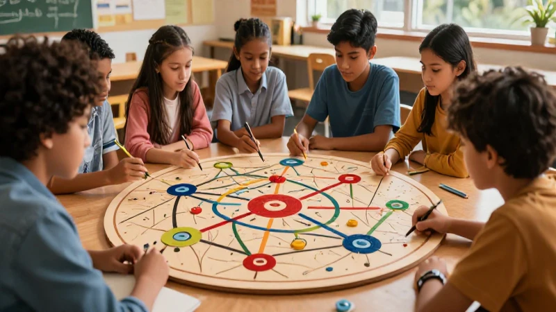 Jóvenes colaborando en proyecto educativo mexicano