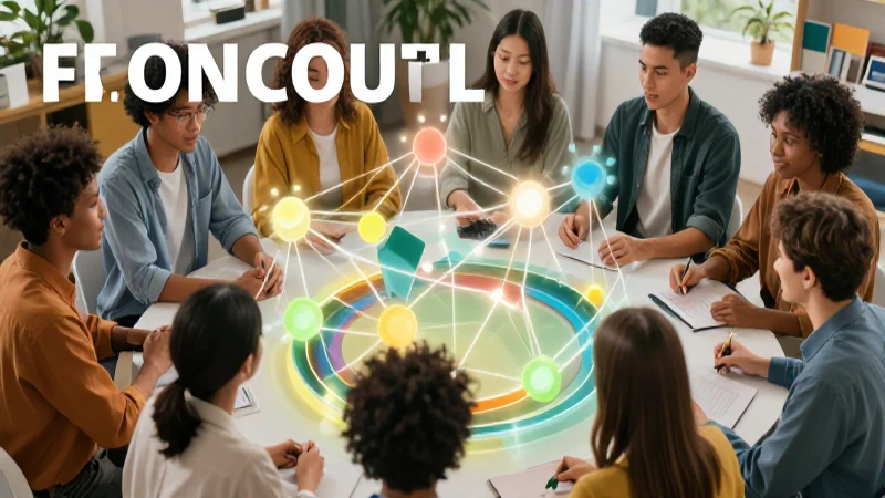 Revista educativa vibrante con diseño geométrico moderno