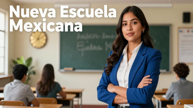 Educador mexicano moderno en clase vibrante