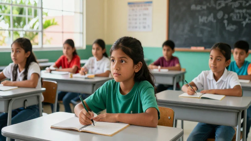Aula mexicana moderna vibrante e inspiradora