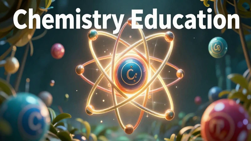 Ilustración vibrante de química con átomos brillantes