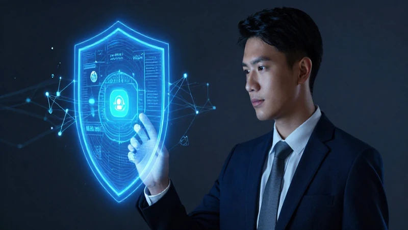 Transforma tus interacciones con ejemplos de elementos sociales 8 Joven profesional mira escudo digital de seguridad