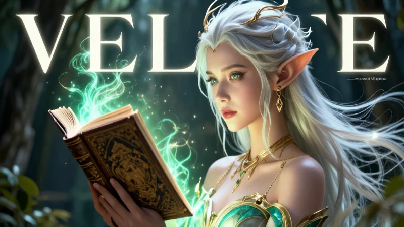 Elfo: Definición, Origen y Características de los Elfos 5 Elfo elegante con tomo antiguo brillante