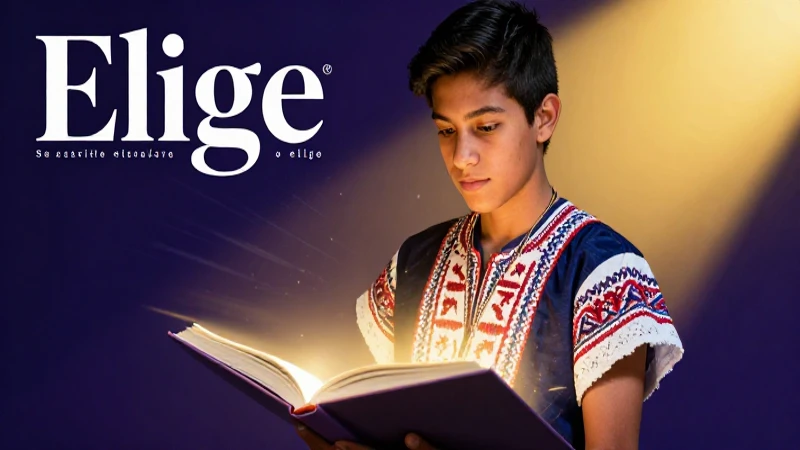 Elige: Se escribe elige o elije Descubre la verdad 5 Joven estudiante mexicano con libro de conocimiento y estética moderna