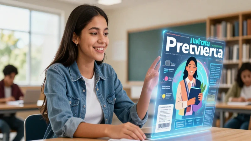 Inicio: Aprendo en casa con Mineduc y educación en línea 6 Estudiante mexicano sonríe con biblioteca holográfica digital