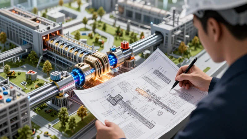 Ingeniero revisando planos de infraestructura detallados