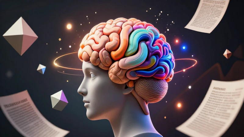 Empirismo: Concepto, características y representantes clave 7 Mente estilizada procesando datos abstractos con estética académica