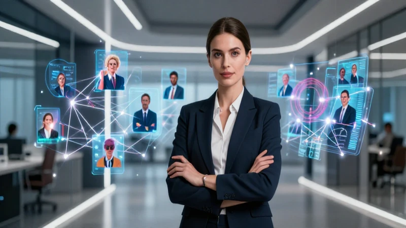 Empresas de servicio: 15 Ejemplos de éxito en el sector 6 Ejecutiva exitosa con red empresarial vibrante y moderna
