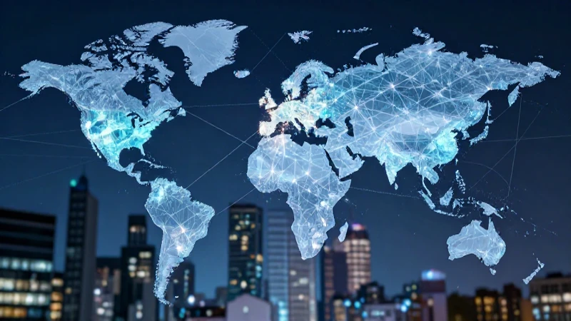 Diseño dinámico de mapa holográfico corporativo