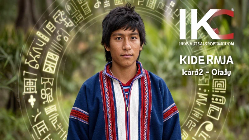 Retrato vibrante de erudito Kiche con glifos