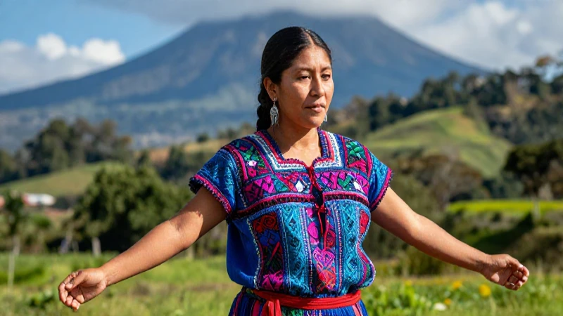 Retrato hiperdetallado de una mujer Kiché vibrante