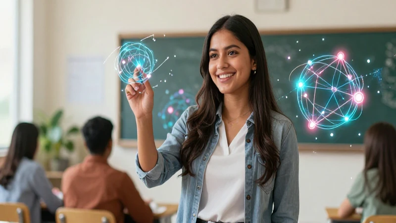 Dominio de competencias: todo lo que debes saber 5 Maestra mexicana motivada en entorno educativo moderno