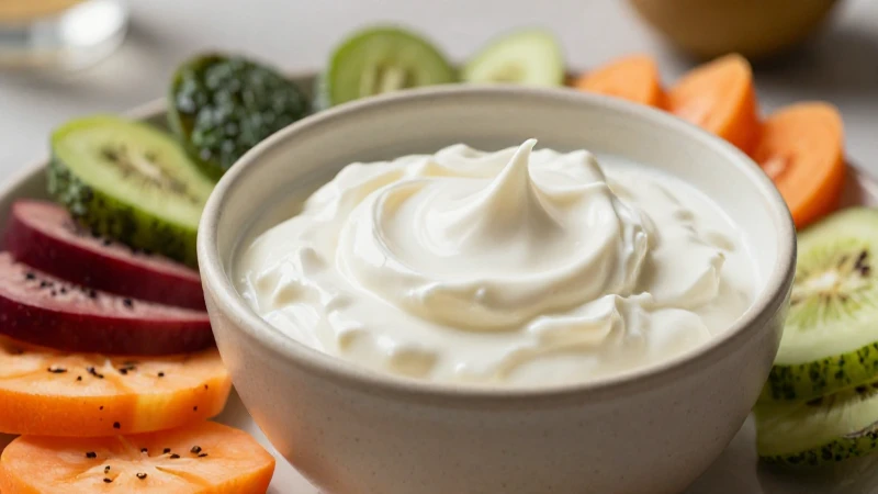 Qué es El Plato del Buen Comer para alimentarse bien 6 Yogur fresco y colorido en un recipiente elegante