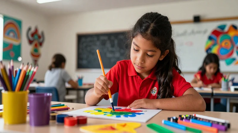 Conoce la innovadora escuela mexicana de educación artística 4 Estudiante mexicano pinta arte en aula moderna