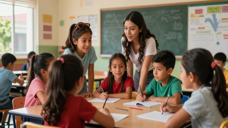 Transforma la enseñanza con metodologías educativas inclusivas 4 Estudiantes mexicanos interactúan en clase moderna