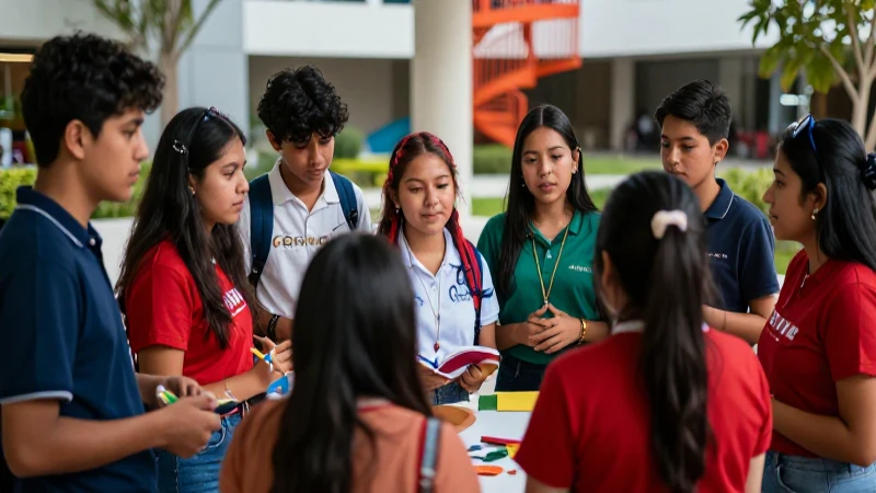 La participación ciudadana en la Nueva Escuela Mexicana 3 Estudiantes mexicanos colaborando al aire libre