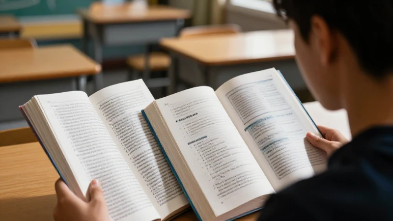 Conoce diferencias clave: libros de inglés con exámenes vs regulares 5 Estudiante revisando libros de inglés contrastantes en clase