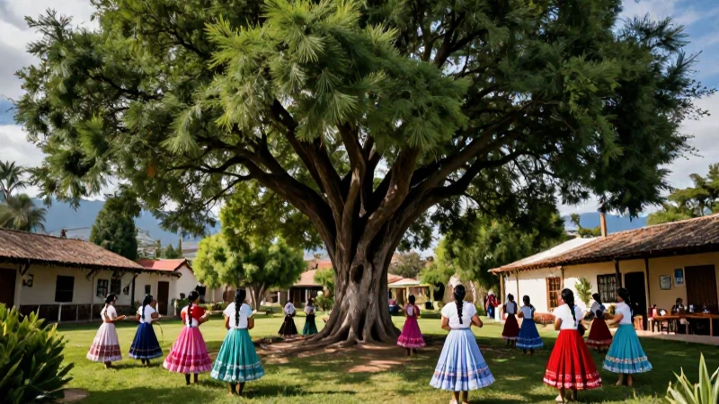 Encino: el árbol que da vida y sustento en Los Junco 5 Encino majestuoso en vibrante escena mexicana