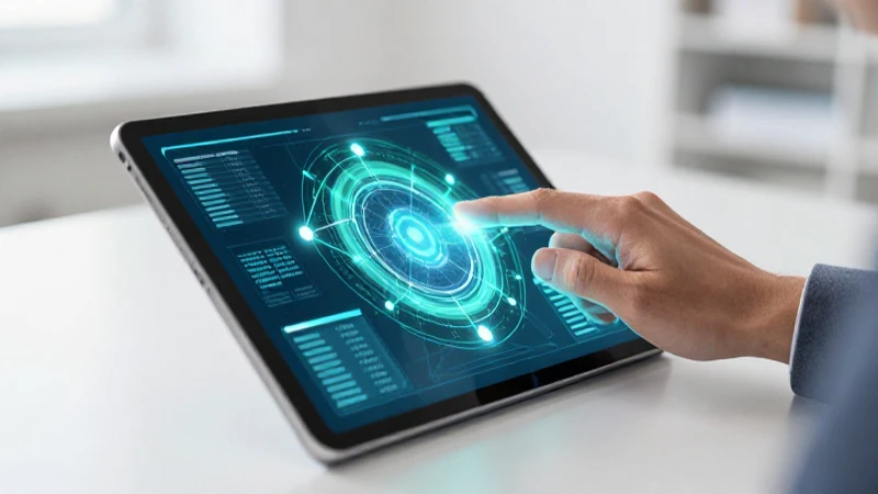 Educador interactúa con datos visuales en tablet