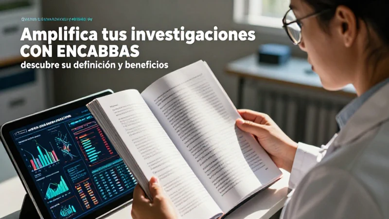 Investigador universitario moderno analiza datos en revista educativa