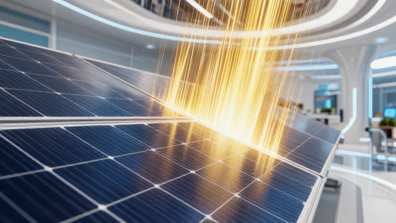Paneles solares modernos con iluminación futurista