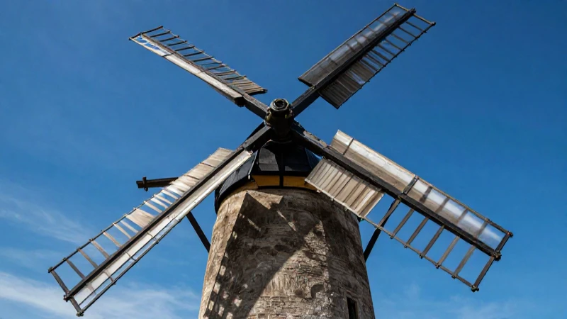 Molino tradicional en hiperrealismo vibrante y dinámico