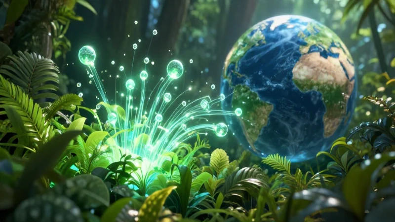 Energía limpia brillante en la naturaleza exuberante