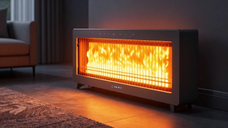Interior moderno con visualización de calor y tecnología avanzada
