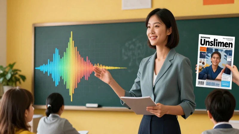 Profesor enseña intonación con ondas dinámicas